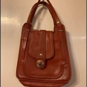 Vintage 1960 Zenith Elegant Brown Leather Handbag Purse